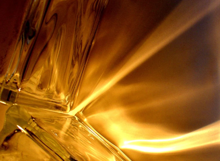 abstract glass pograph of a drink in yellow