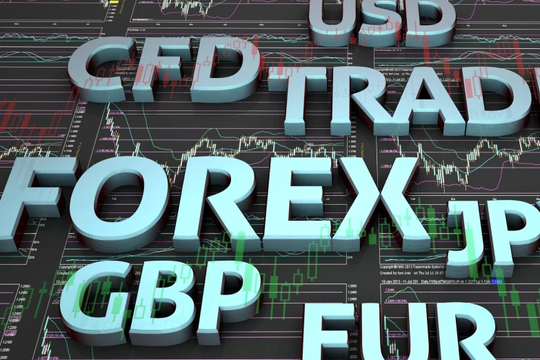forex trade figures displayed over a stock chart