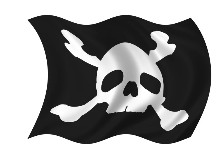 an pirate flag with a skull and swords in the middle of it