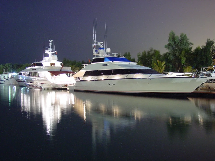 a couple of large boats parked next to each other