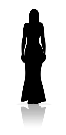 a black and white silhouette of a woman
