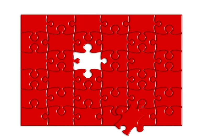 a puzzle piece with an inverted shape and one missing