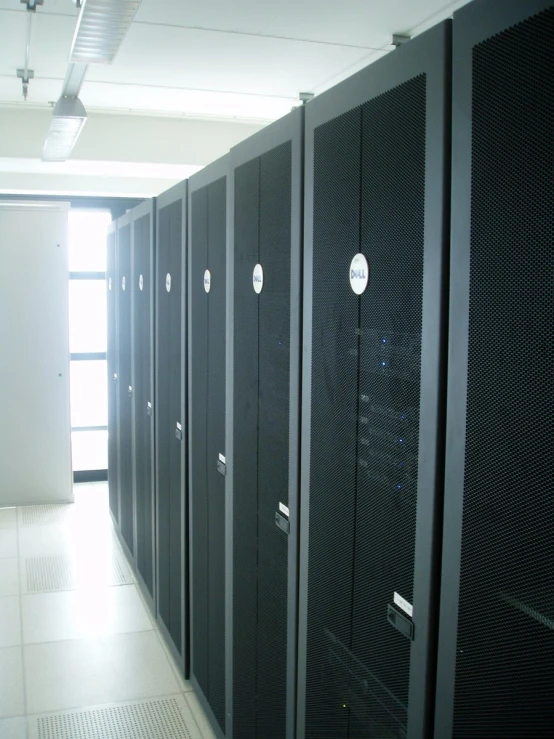 rows of server servers at a data center