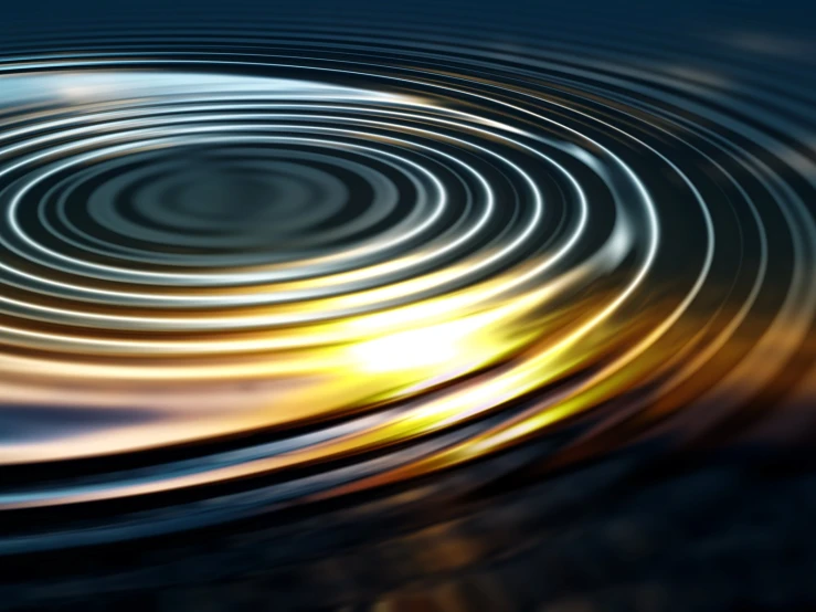 a circle of ripples is shown in the water