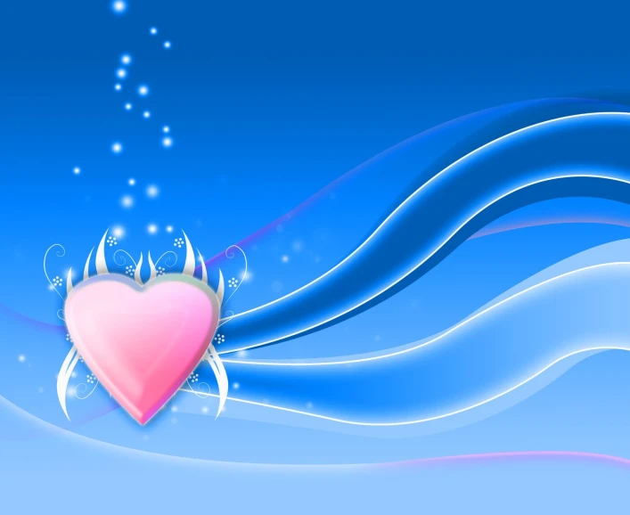 an animated heart surrounded by the symbols of a crown