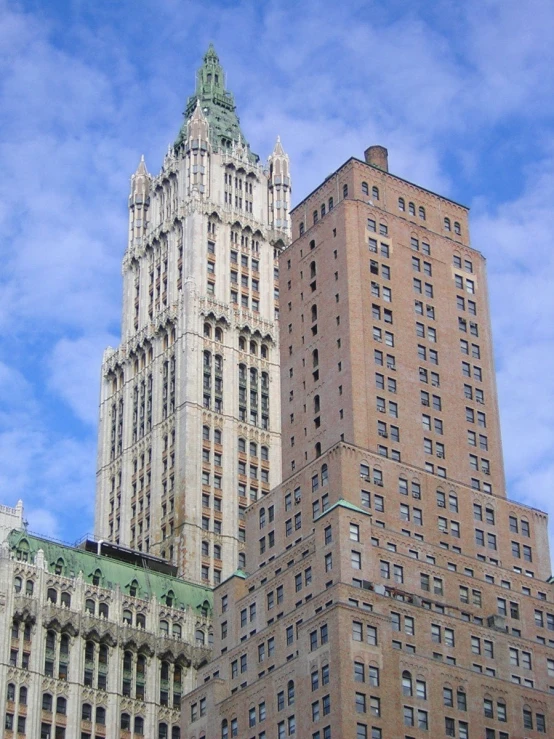 two buildings in a large metropolitan city setting