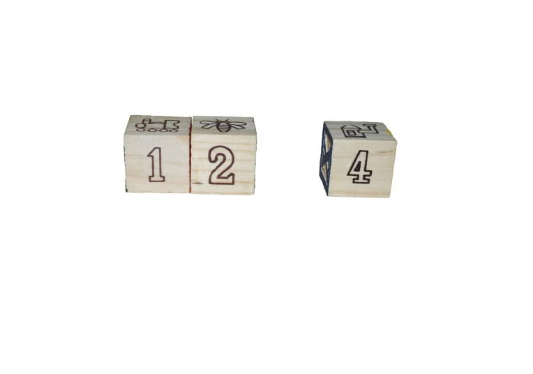 the wooden blocks have numbers on them