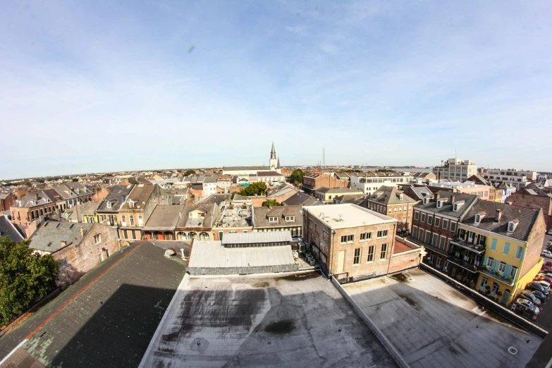 a view of a city from a roof