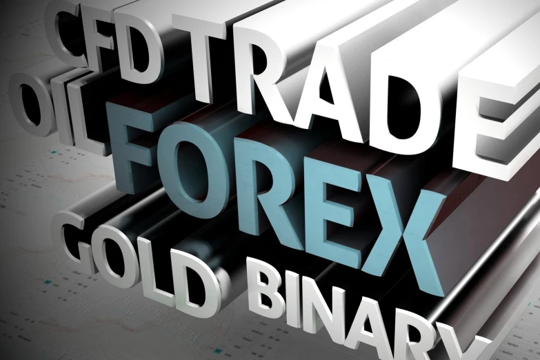 a forex sign with different colors and font