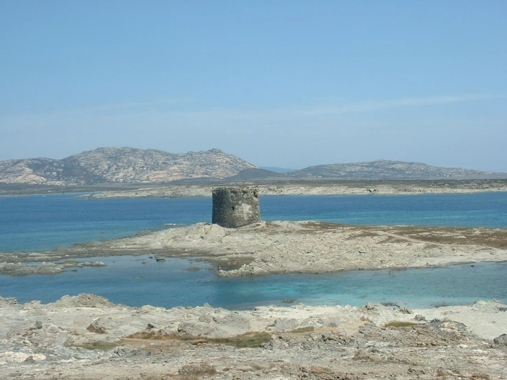 a water view looking over an island with blue ocean