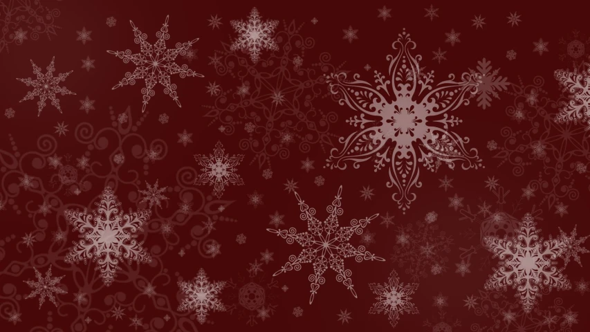 a red background with snow flakes