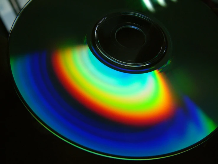 a brightly colored disc sitting on top of a table
