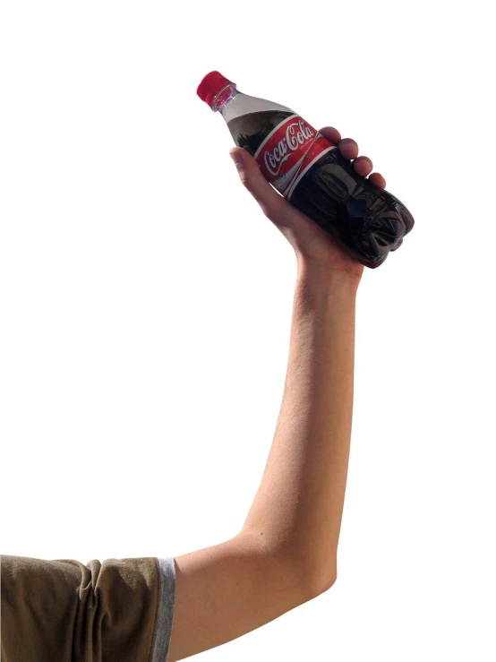 a person holding up their arm with a bottle of alcohol in the hand