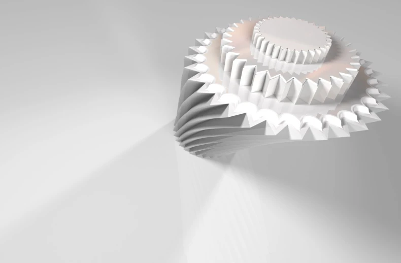 a 3d image of an open and curved object
