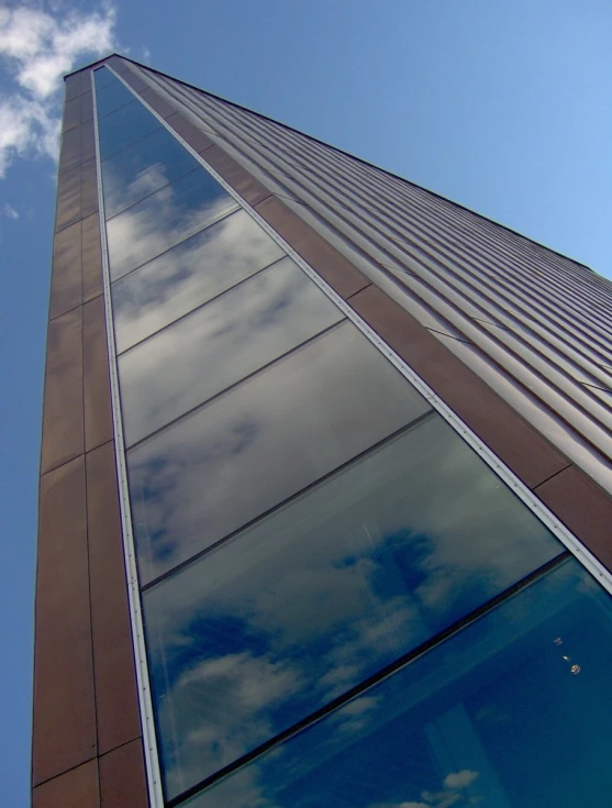 looking up at the building on a sunny day