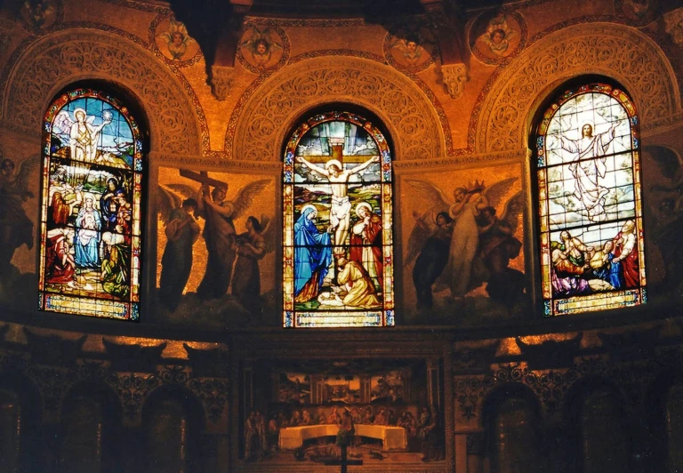 stained glass windows in the cathedral of saint peter