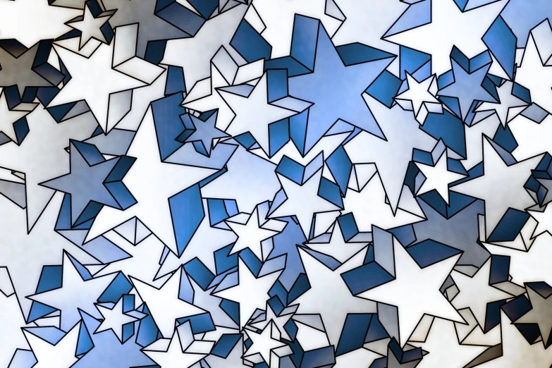 abstract pograph of blue, white and black stars