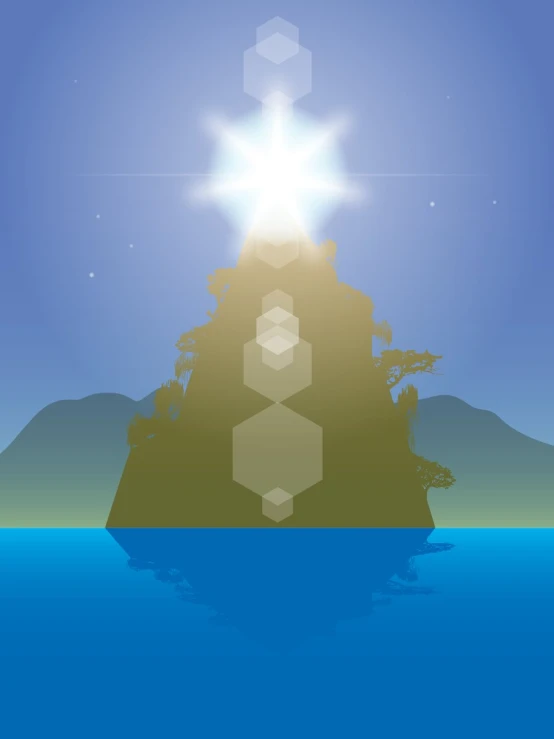 a computer image of a pyramid in the ocean