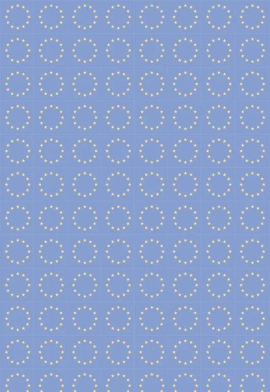 a blue background with an array of white stars on it