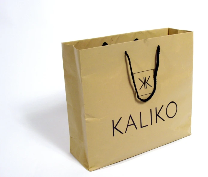 a shopping bag that says kaliko with the logo