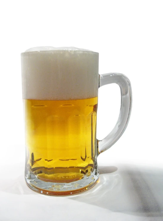 a close up view of a beer glass