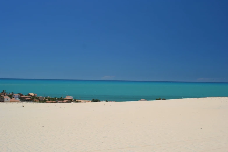 a beach scene with water and sand