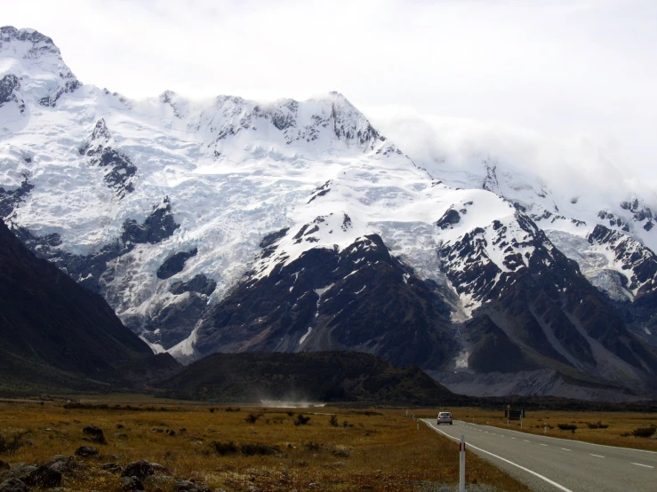 a mountain with a bunch of snow on it