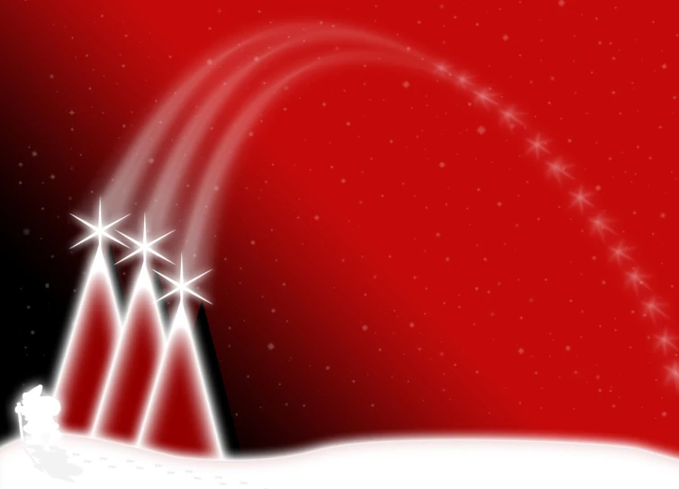 a po of an abstract background with christmas tree, stars and snow