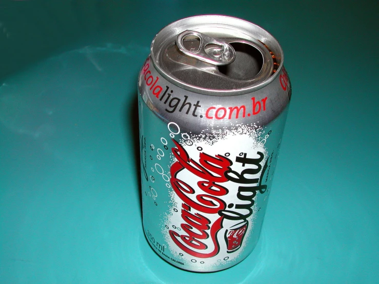 a soda can with a label on it