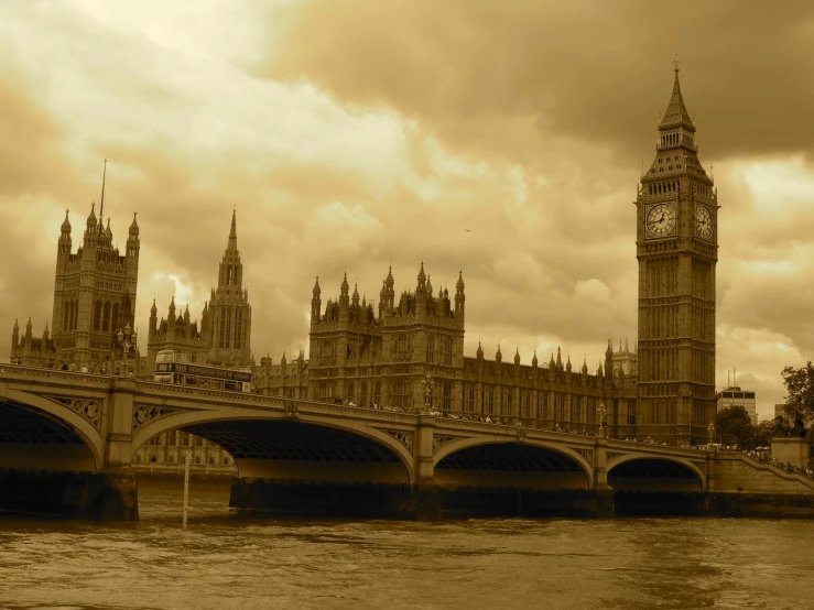 the view of big ben and the palace from across the thames