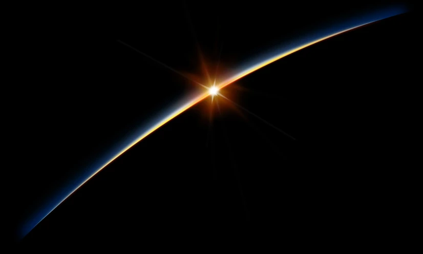 the sun and side of earth in the sky