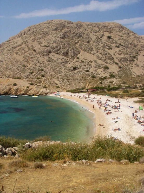 people are on the beach and in the water