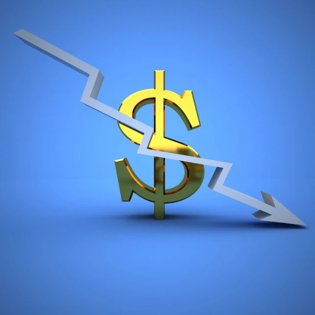an arrow coming out of a dollar symbol