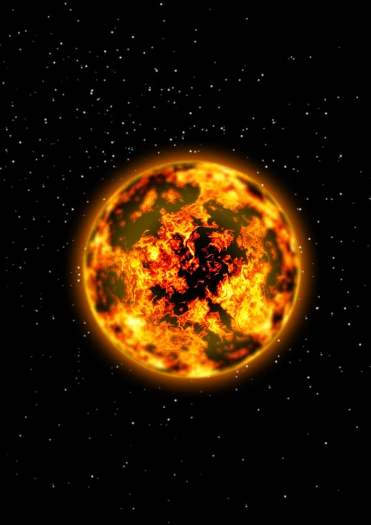 a sun in the black sky is shown