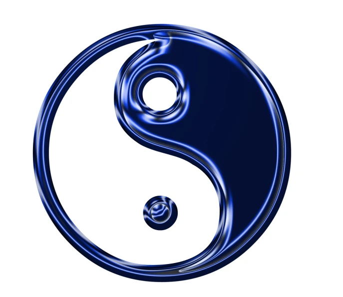 a blue yin sign with an open circle