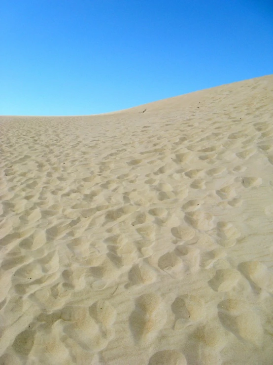 the blue sky above the sandy desert