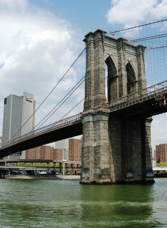 a bridge crossing across a large body of water