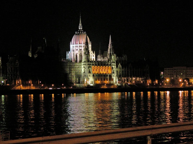 a night time view of a large city