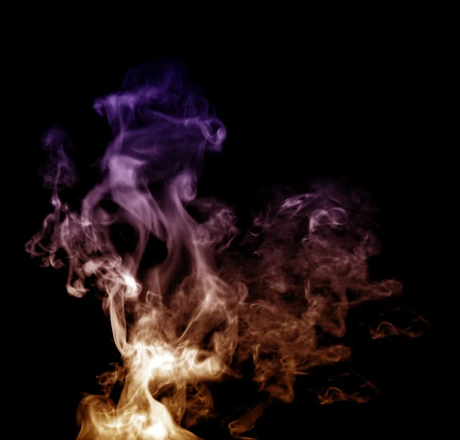 the colors of smoke are being taken from a black background