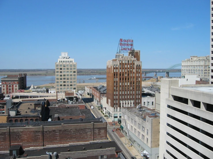 a view from top of a building at an industrial district