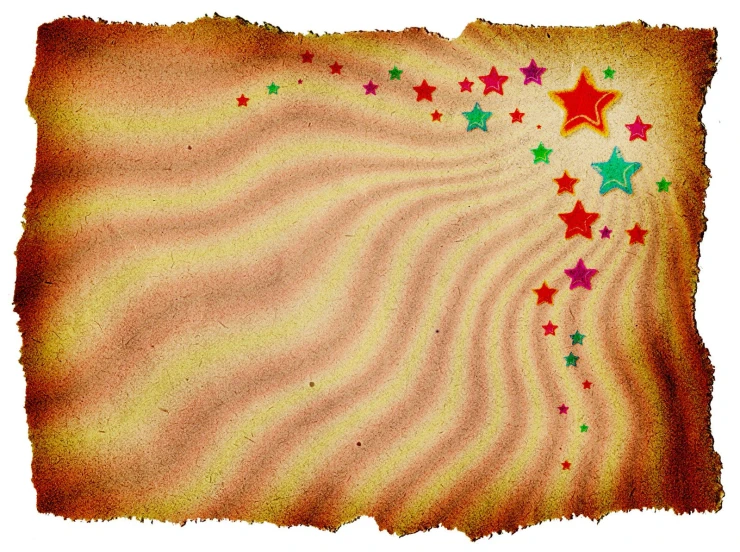 a paper with stars on it in brown