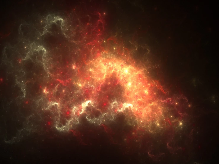 a colorful image of fire and smoke with a dark background