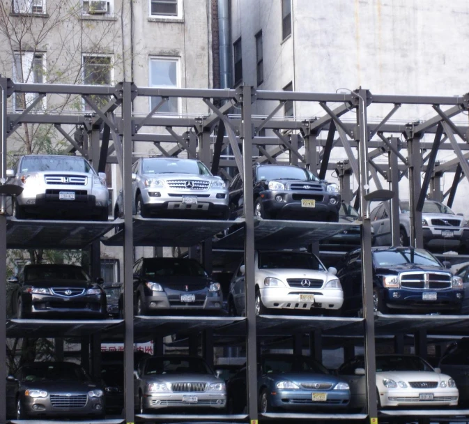 an array of various model cars parked together