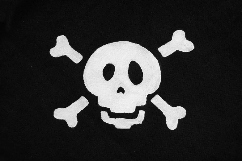 a pirate t - shirt is shown in black and white