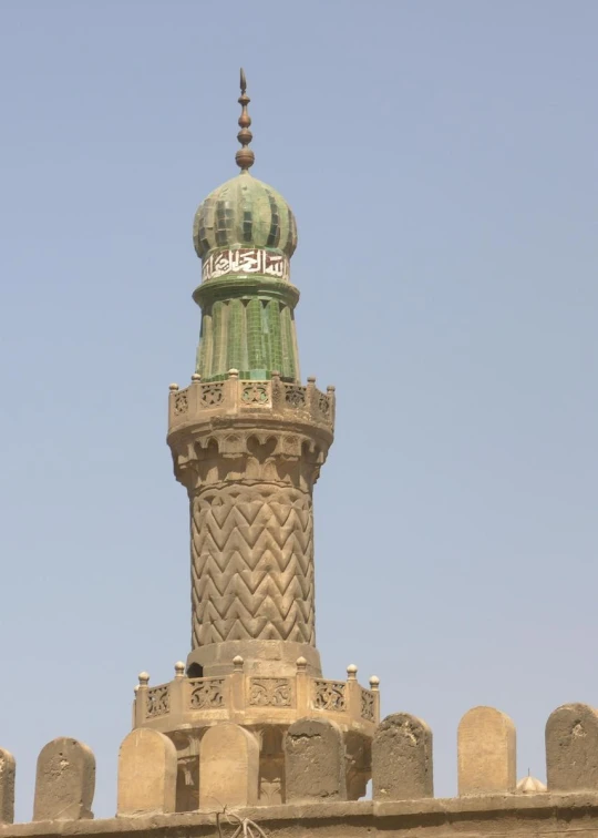 the tower of the mosque is made of clay