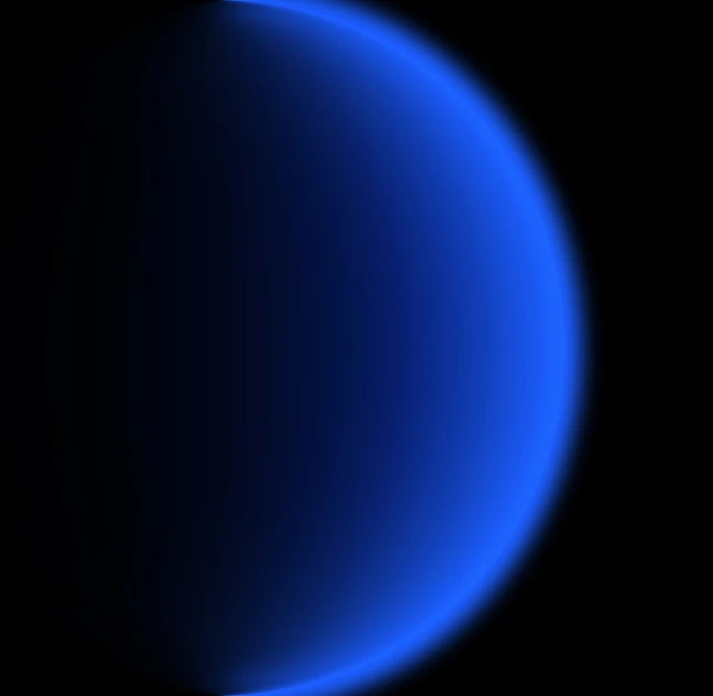 a blue planet in space with black background