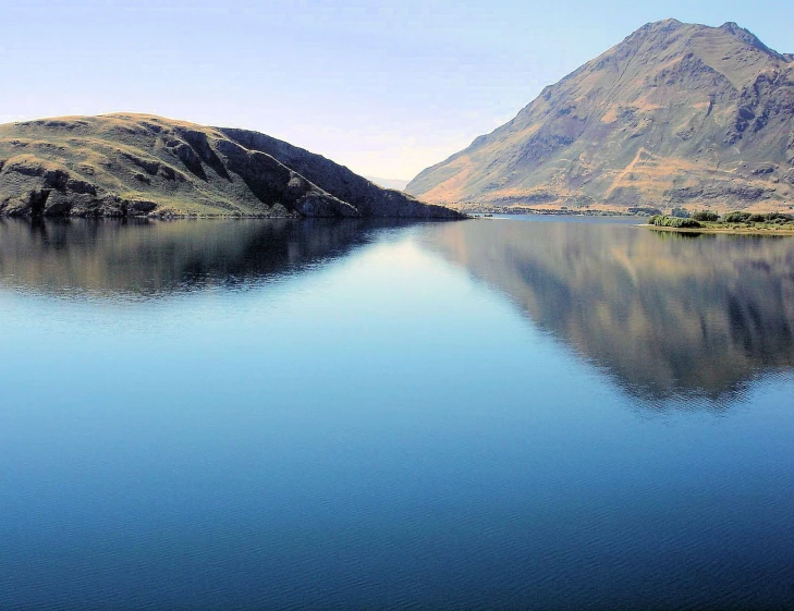 the water in the lake is very still