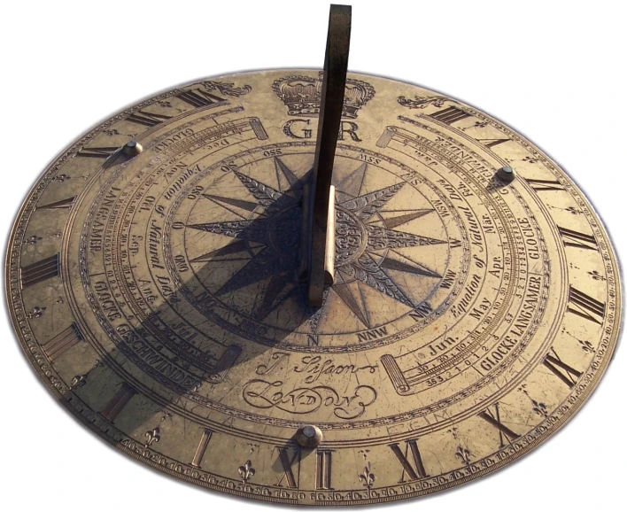 a sundial designed and constructed into a circular structure