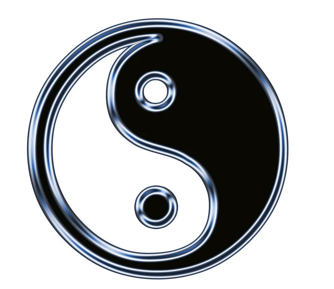 a black and white ying - o in the shape of a yin sign