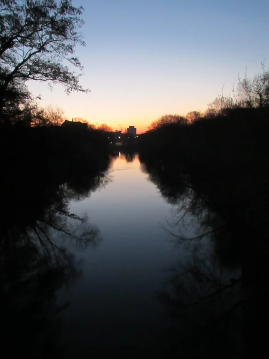 a long narrow river surrounded by forest